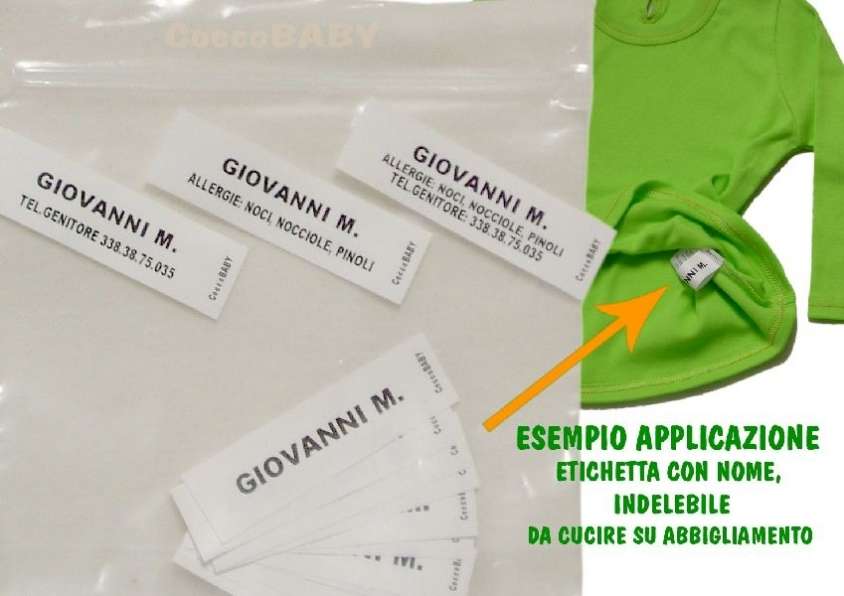 etichette con nome indelebile coccobaby